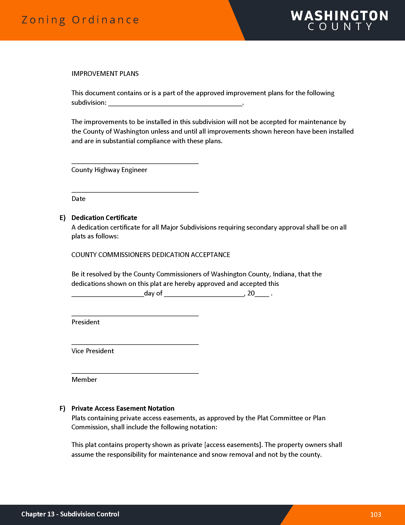 Washington County Zoning Ordinance1 12 25 Page 108